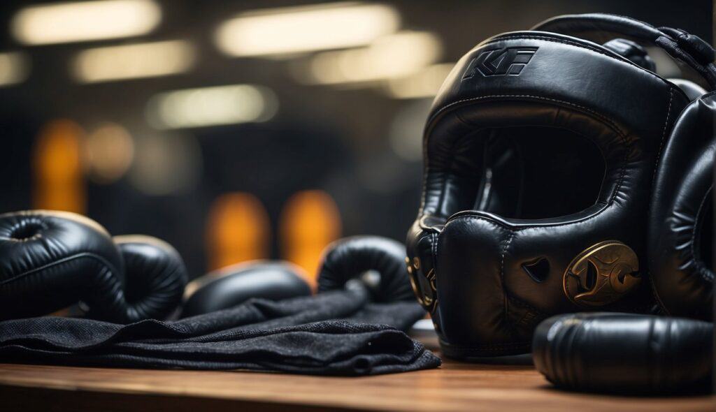 MMA gear and clothing laid out according to regulations